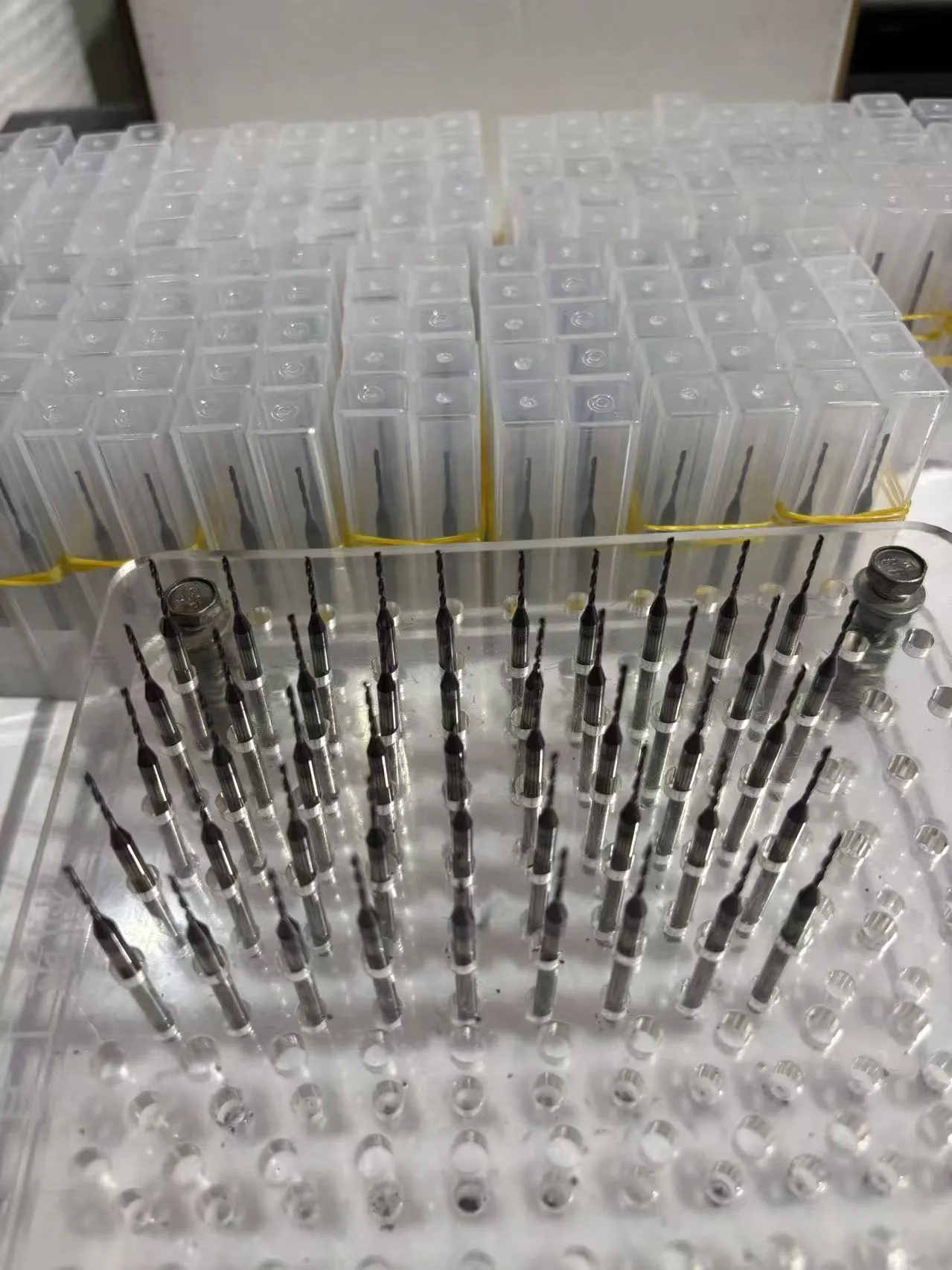 1 mm coolant-through solid carbide drill demonstrating micro coolant capability