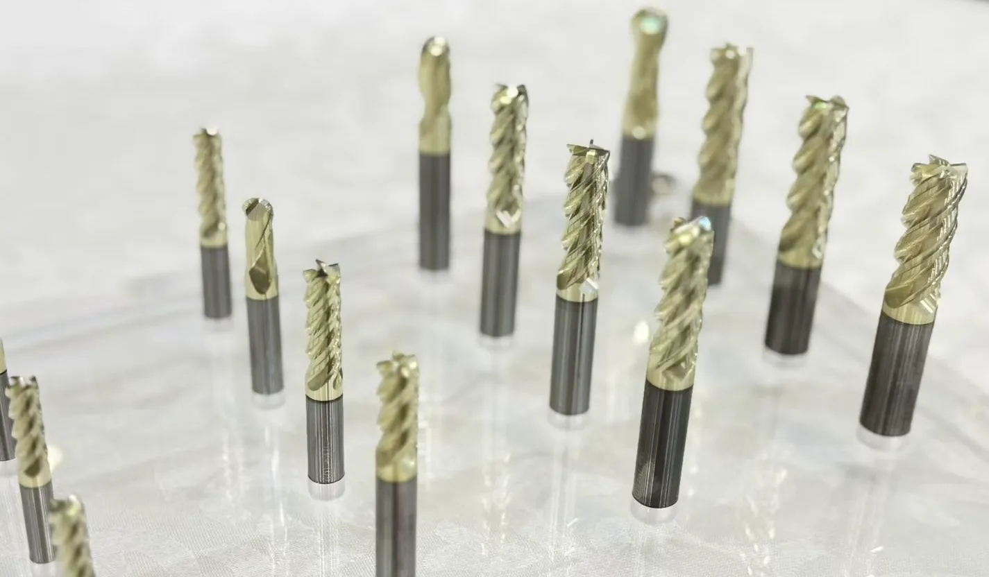 Custom solid carbide end mills with ZrN coating for high-speed slotting and profiling